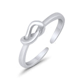 Infinity Tangled Knot Toe Ring Adjustable Band 925 Sterling Silver (3.5mm)