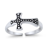 Adjustable Cross Toe Ring Band 925 Sterling Silver For Women (8mm)