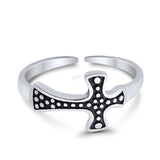 Adjustable Cross Toe Ring Band 925 Sterling Silver For Women (8mm)