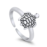 Turtle Toe Ring Adjustable Band 925 Sterling Silver (9mm)