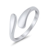 Crossover Adjustable Toe Ring Band 925 Sterling Silver (7mm)