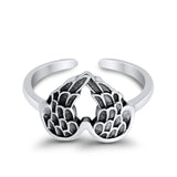 Wings Toe Ring Adjustable Band 925 Sterling Silver (10mm)