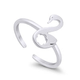 Swan Toe Ring Adjustable Band 925 Sterling Silver (10mm)