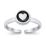 Adjustable Hearts Toe Ring Band 925 Sterling Silver for Women (6.5mm)