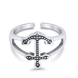 Adjustable Band Anchor Toe Ring 925 Sterling Silver (12mm)