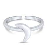 Celtic Crescent Moon Toe Ring Band 925 Sterling Silver (7.5mm)