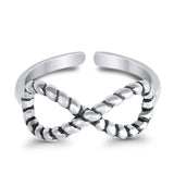 Infinity Rope Toe Ring Adjustable Band 925 Sterling Silver (7mm)