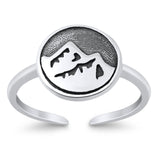 Adjustable Mountain Toe Ring 925 Sterling Silver (10mm)