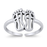 Adjustable Feet Toe Ring Band 925 Sterling Silver (10mm)