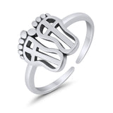 Adjustable Feet Toe Ring Band 925 Sterling Silver (10mm)