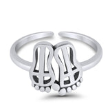 Adjustable Feet Toe Ring Band 925 Sterling Silver (10mm)