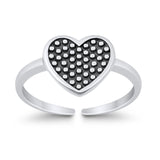 Polka Dot Heart Shape Toe Ring Band 925 Silver Sterling For Womens(8mm)