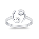 Cancer Zodiac Sign Toe Ring Adjustable Band 925 Sterling Silver (7mm)