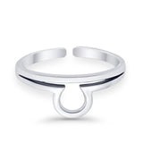 Libra Zodiac Sign Toe Ring Adjustable Band 925 Sterling Silver (6mm)
