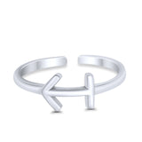 Sagittarius Zodiac Sign Toe Ring Adjustable Band 925 Sterling Silver (6mm)