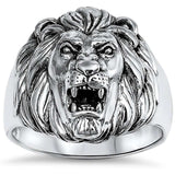 Lion Head Ring Solid Men Women Unisex Band Simple Plain 925 Sterling Silver