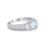 Vintage Style Wedding Ring Lab Created White Opal 925 Sterling Silver