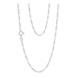 1.6MM 025 Rhodium Plated Singapore Chain .925 Sterling Silver Length 16"-20"
