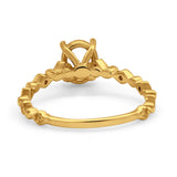 14K 0.08ct Yellow Gold Semi Mount Diamond Engagement Ring Size 6.5