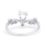 14K White Gold 0.06ct Semi Mount Diamond Engagement Ring Size 6.5