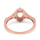 14K Rose Gold Semi Mount 0.19ct Diamond Engagement Ring Size 6.5