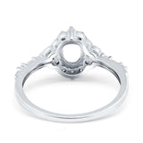 14K White Gold Semi Mount 0.19ct Diamond Engagement Ring Size 6.5