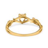 14K 0.04ct Yellow Gold Semi Mount Diamond Engagement Ring Size 6.5