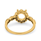 14K Yellow Gold 0.16ct Round Semi Mount Diamond Engagement Ring