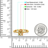 14K 0.08ct Yellow Gold Semi Mount Diamond Engagement Ring Size 6.5