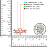 14K Rose Gold 0.06ct Semi Mount Diamond Engagement Ring Size 6.5