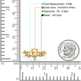 14K Yellow Gold 0.06ct Semi Mount Diamond Engagement Ring Size 6.5