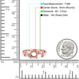 14K Rose Gold Semi Mount Diamond Engagement Ring 0.03ct Size 6.5
