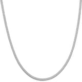 .8MM Rhodium Plated Square Snake Chain .925 Sterling Silver 16"-20"