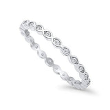 Full Eternity Stackable Band Ring Simulated CZ 925 Sterling Silver