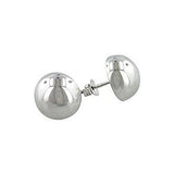 Half Ball Stud Button Moon Stud Post Earrings 925 Sterling Silver