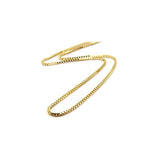 0.8MM 015 Yellow Gold Box Chain .925 Sterling Silver Sizes 16"-24"