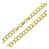 4.5MM 120 Pave Curb Yellow Gold .925 Sterling Silver Length 7"-26" Inches