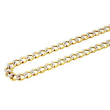 4.5MM 120 Pave Curb Yellow Gold .925 Sterling Silver Length 7"-26" Inches