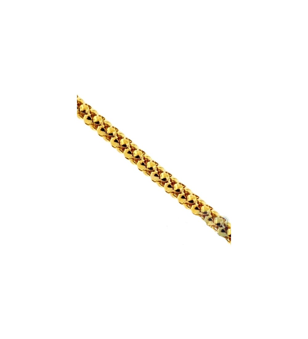 2.5MM Yellow Gold Popcorn Chain .925 Sterling Silver 16"-20"