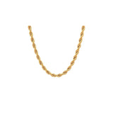 4MM 080 Yellow Gold Rope Chain .925 Sterling Silver Sizes 8