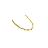 4.4MM 250 Yellow Gold Round Box Chain .925 Sterling Silver 8"-28"