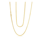 0.8MM Yellow Gold Square Snake Chain .925 Sterling Silver Sizes 16