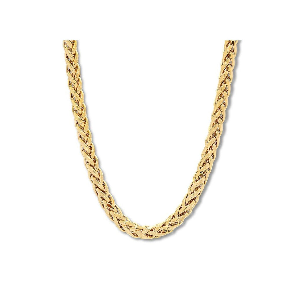 1.2MM Yellow Gold Wheat/Spiga Chain .925 Sterling Silver 7