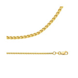 1.5MM Yellow Gold Wheat/Spiga Chain .925 Sterling Silver 16"-22"