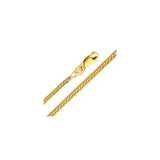 1.5MM Yellow Gold Wheat/Spiga Chain .925 Sterling Silver 16"-22"