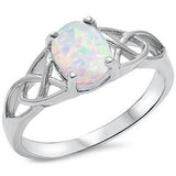 Vintage Style Wedding Ring Lab White Opal 925 Sterling Silver